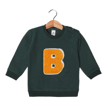 GREEN "B" EMBROIDERED SWEATSHIRT FOR BOYS